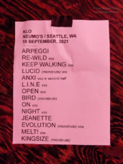 A set list from Kelly Lee Owens' show at Neumos on 18 September 2021
