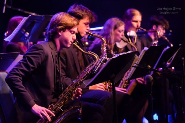 Garfield High School Jazz Band saxophone section.