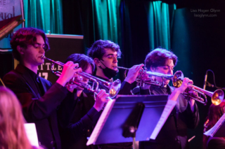 Garfield High School Jazz Band trumpet section.
