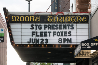Fleet Foxes marquee outside the Moore Theatre
