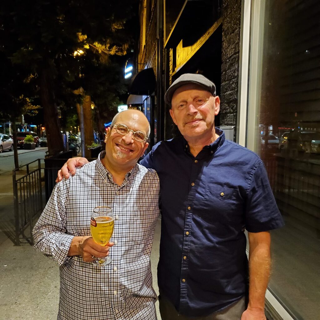 Gary Smulyan and Paul Rauch, outside Tula's jazz club in Seattle (photo: Jim Levitt).