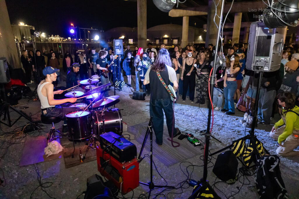 Midpak performs under the 1st Avenue Bridge (photo: Lisa Hagen Glynn).