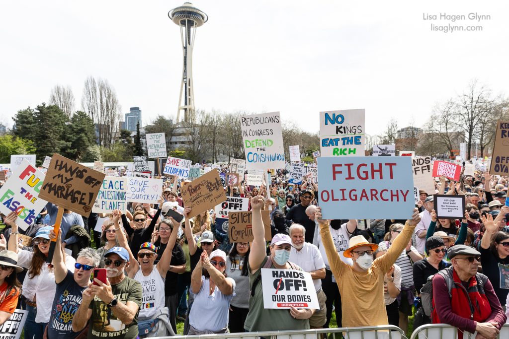 Hands Off! Rally at Seattle Center (photo: Lisa Hagen Glynn).